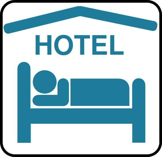 Hotel Clip Art | Hotel Sleeping Accomodation Clip Art - Blue/white clip art
