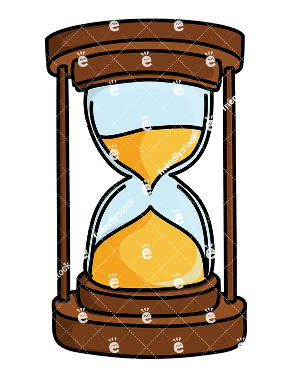 Hourglass With Gold Sand Vector Clipart