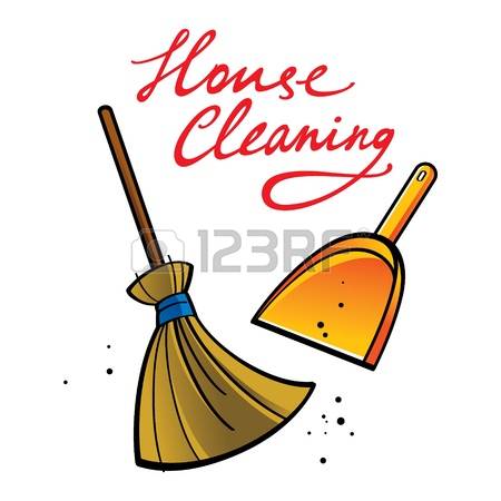 house cleaning: House Cleaning broom brush dust dirt service shovel Illustration