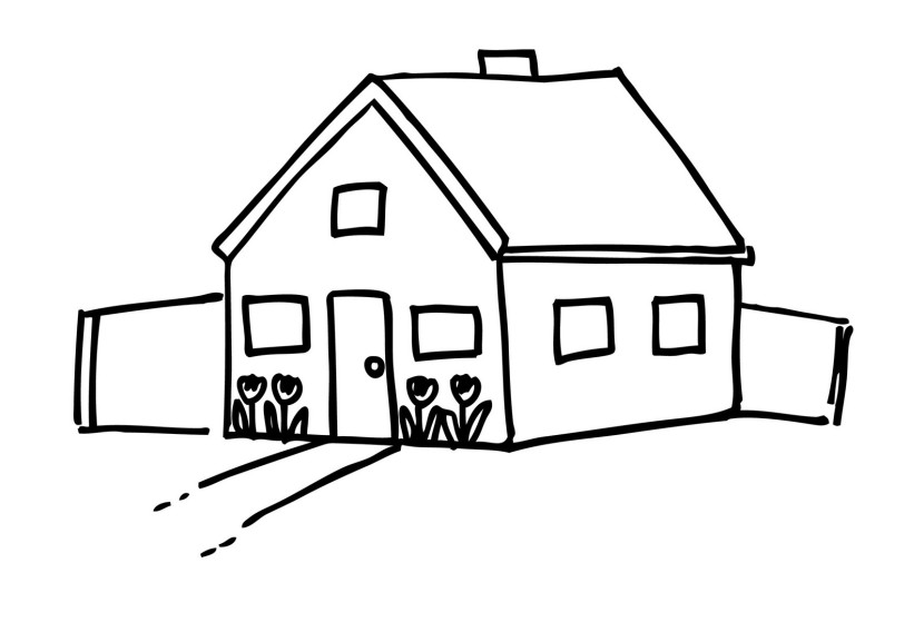 House Clipart Black and White - Black And White House Clipart