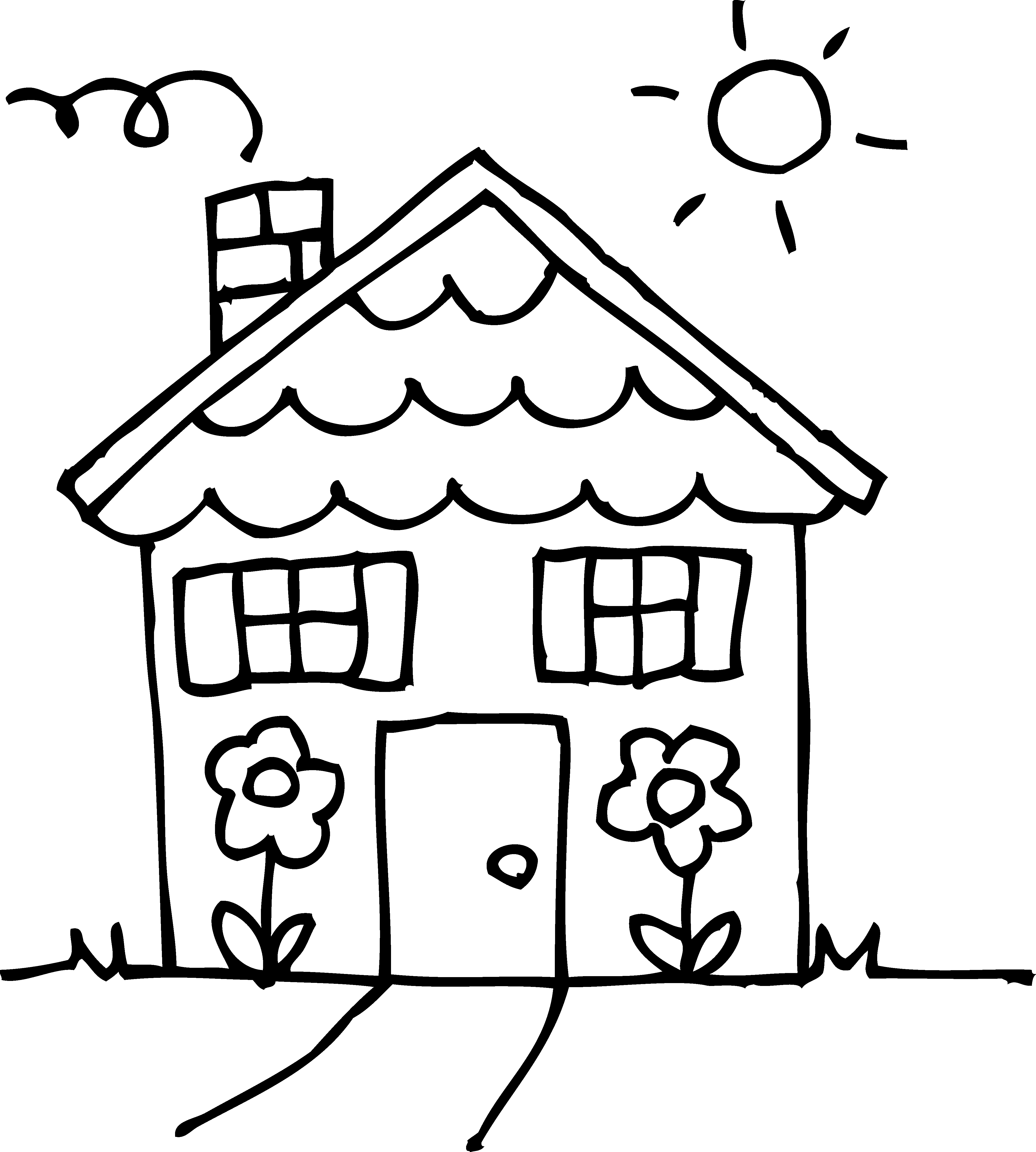 ... house coloring page clipart ...
