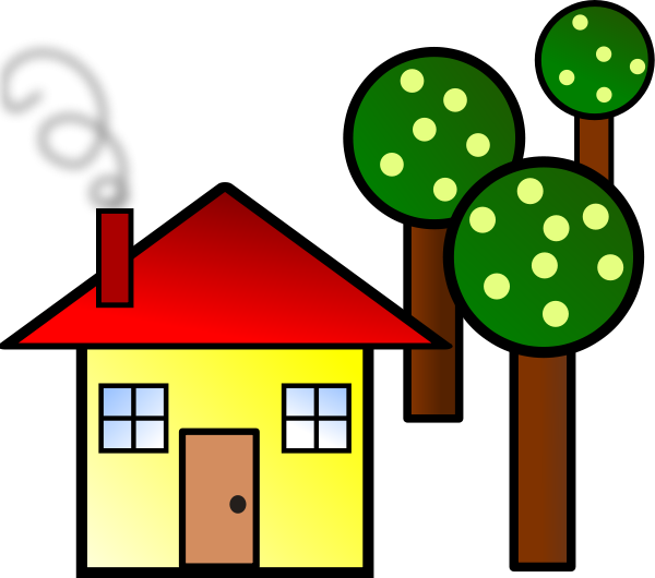 House With Trees - Homes Clipart