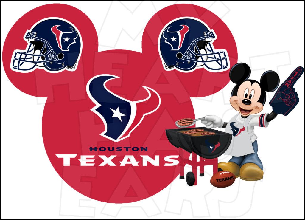 Houston Texans football with Mickey Mouse INSTANT DOWNLOAD digital clip art