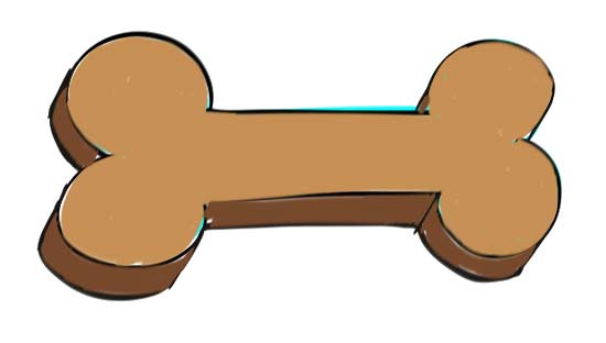 How To Draw A Dog Bone Free D - Dog Bone Clipart