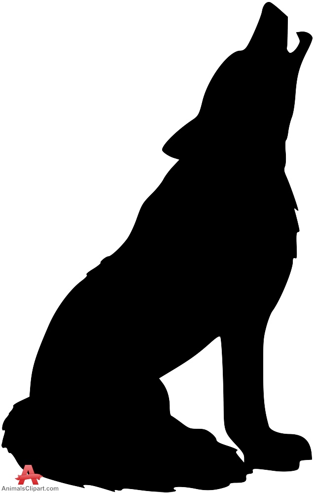 Howling Wolf Silhouette .