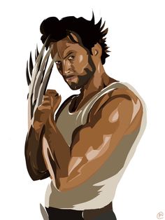 Wolverine Hugh Jackman art / painting #superhero #xmen #wolverine #sexy # hughjackman