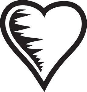 Human Heart Clipart Black And White Black And White Heart Graphic 0071
