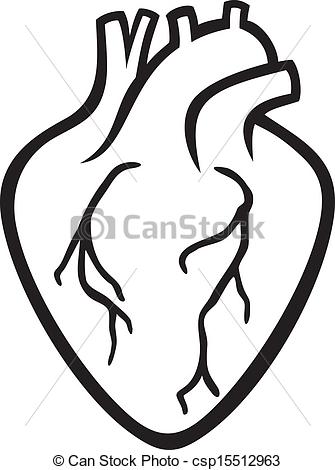 Human Heart Clipart Black And - Human Heart Clip Art