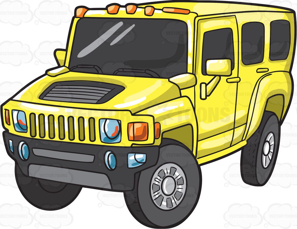 A yellow Hummer
