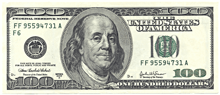 Hundred Dollar Bill Clipart # - Clipart Dollar Bill