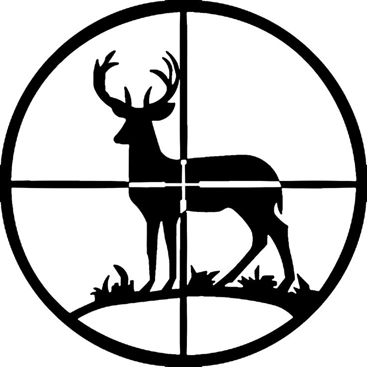 Deer hunting black clipart