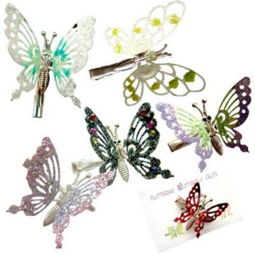 Feather Clip On Butterflies