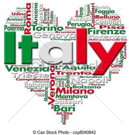 ... I Love Italy - Written Italy and Italian cities with... I Love Italy Clip Artby ...