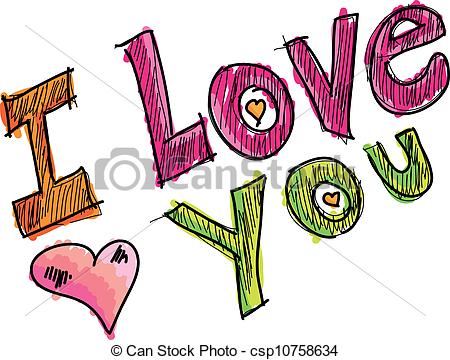 ... i love you, vector illust - Clipart I Love You