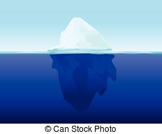 ... ice berg on water concept vector background