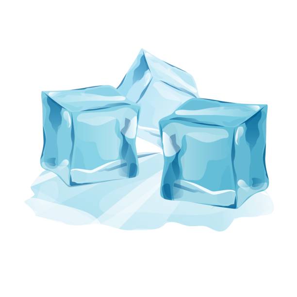 set isolated ice caps snowdrifts and icicles eleme vector art illustration