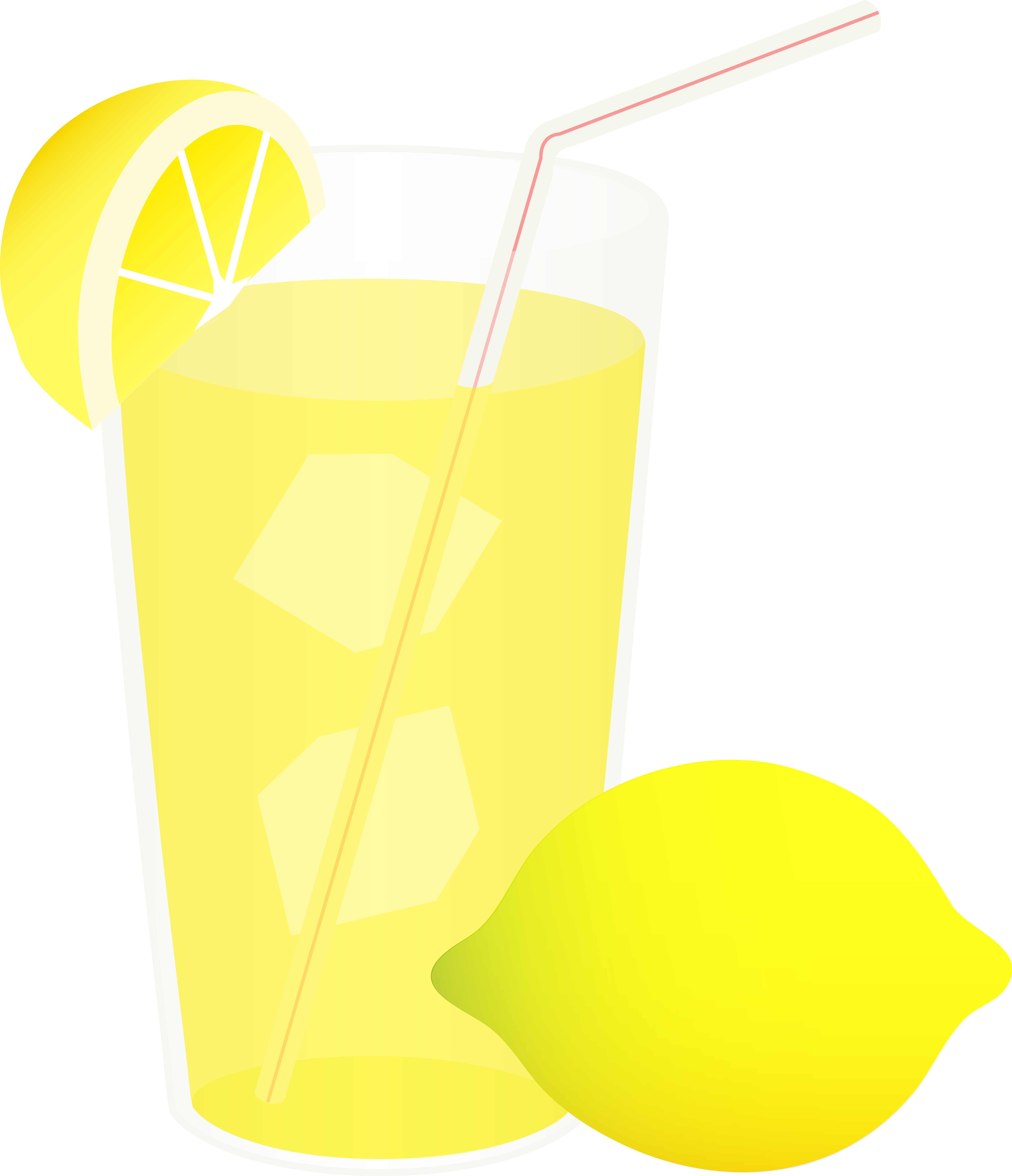Ice Cold Lemonade With Straw .