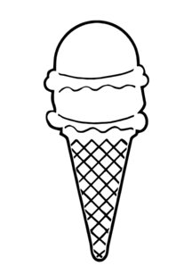 Ice Cream Cone Outline Clip A - Ice Cream Clipart Black And White