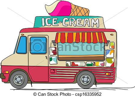 Ice cream truck cartoon drawi - Ice Cream Truck Clipart