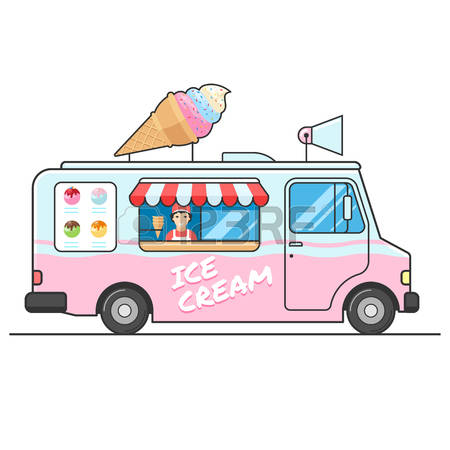 ice cream truck: Ice cream .
