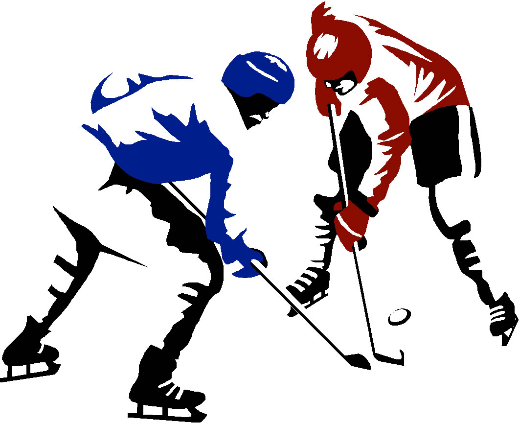 Ice Hockey Clip Art 2 Players - Hockey Clip Art
