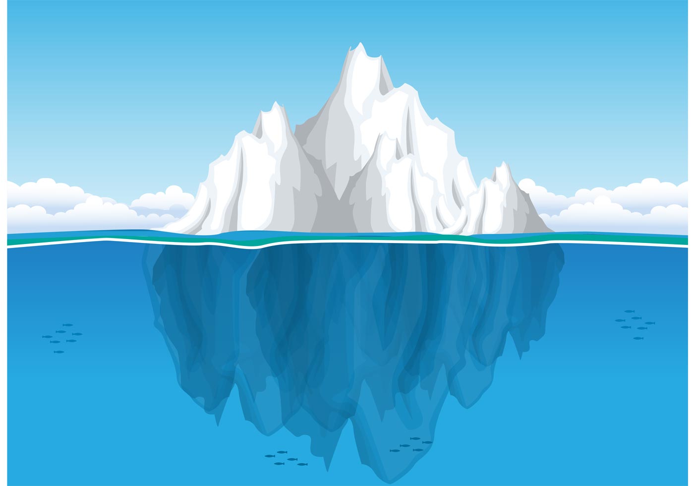 ... Iceberg Underwater Vector ...