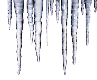 ... Icicles on a white backgr