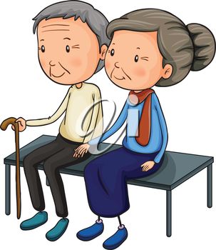 Iclipart Clip Art Illustration Of Older People Sitting On A Bench