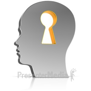 ID# 15867 - Keyhole In Head - Presentation Clipart