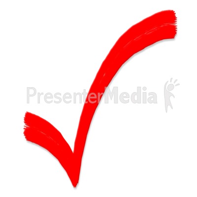 ID# 5131 - Check Mark Painted Symbol - Presentation Clipart