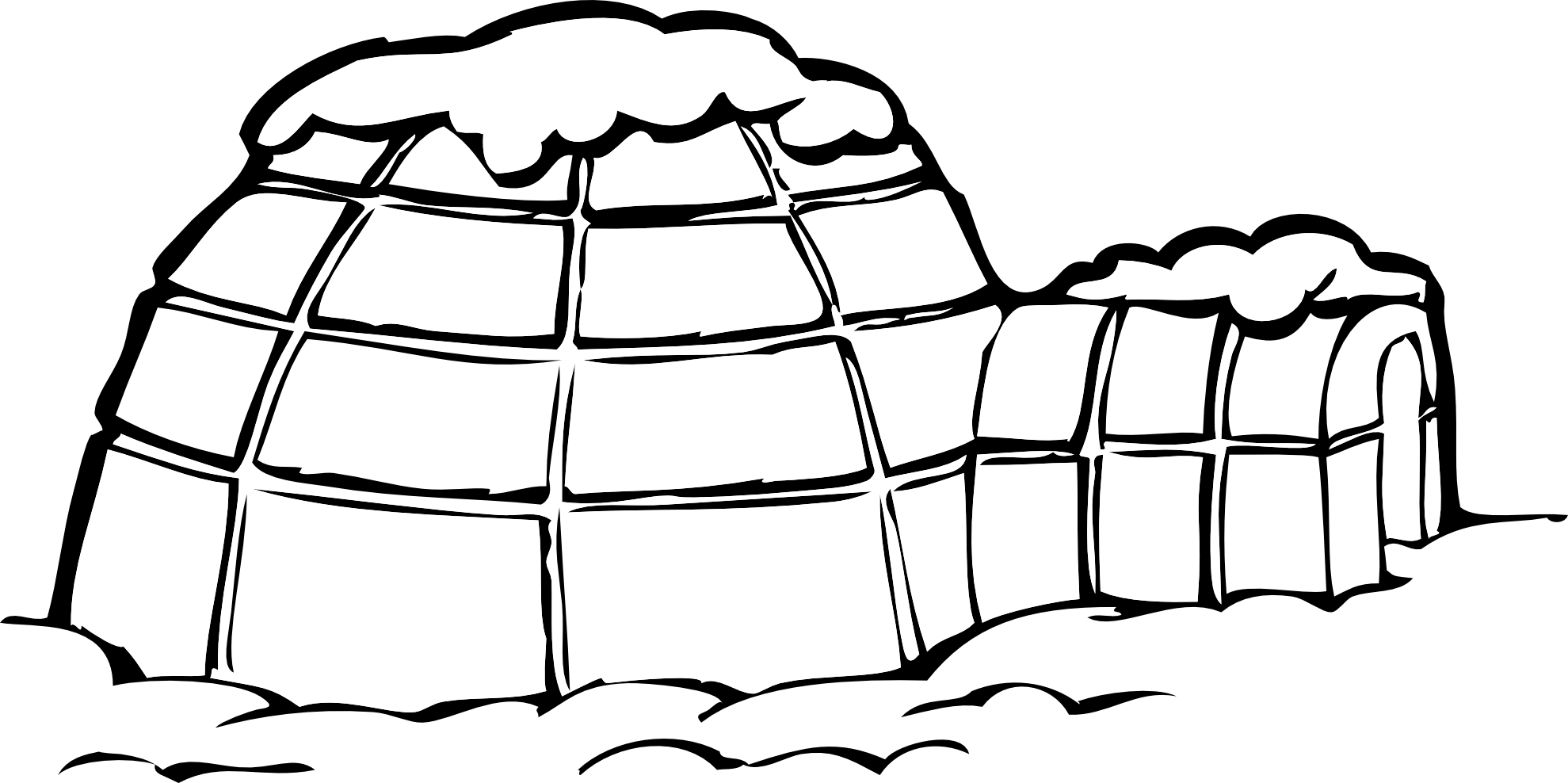 Igloo clipart black and white free images
