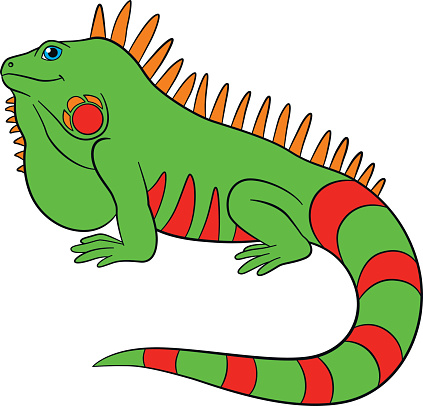 Green Iguana clipart animatio