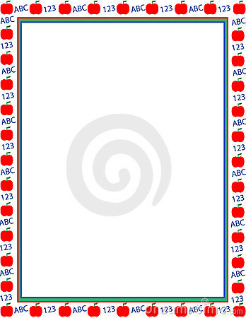 Illustrated Frame Border With - Apple Border Clipart