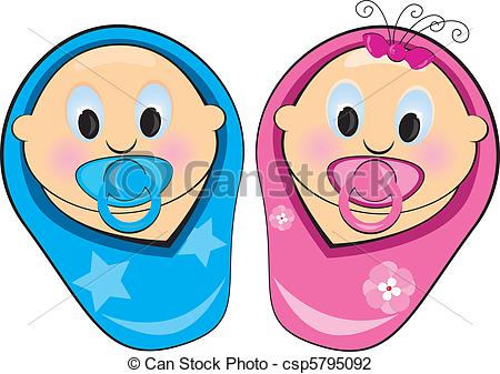 illustration baby boy, girl - Illustration baby boy, ...