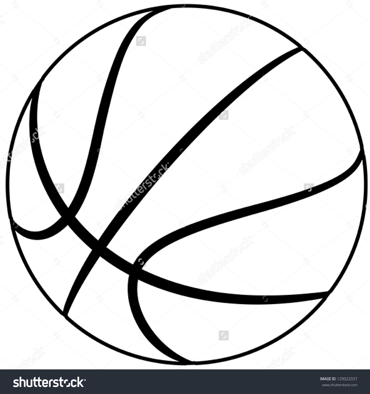 Basketball Outline Clip Art B