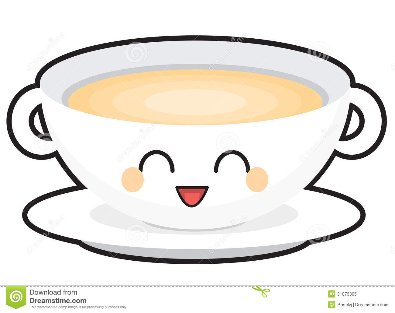 Illustration Of A Bowl Of Soup With A Smiley Face