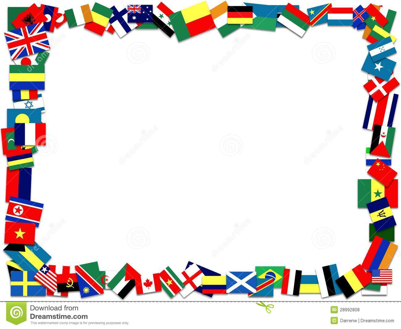 Illustration Of A Frame Made  - Flag Border Clip Art