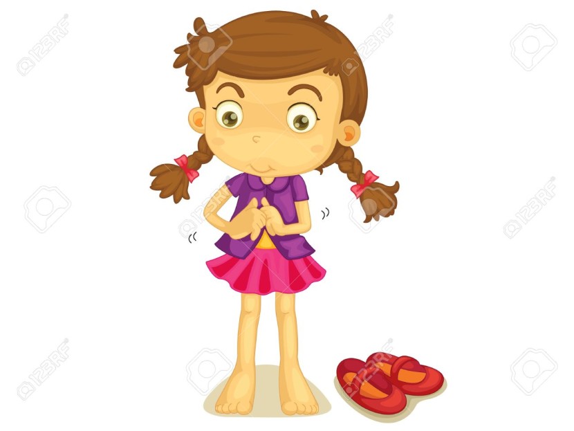 Illustration Of A Girl Getting Dressed Royalty Free Cliparts