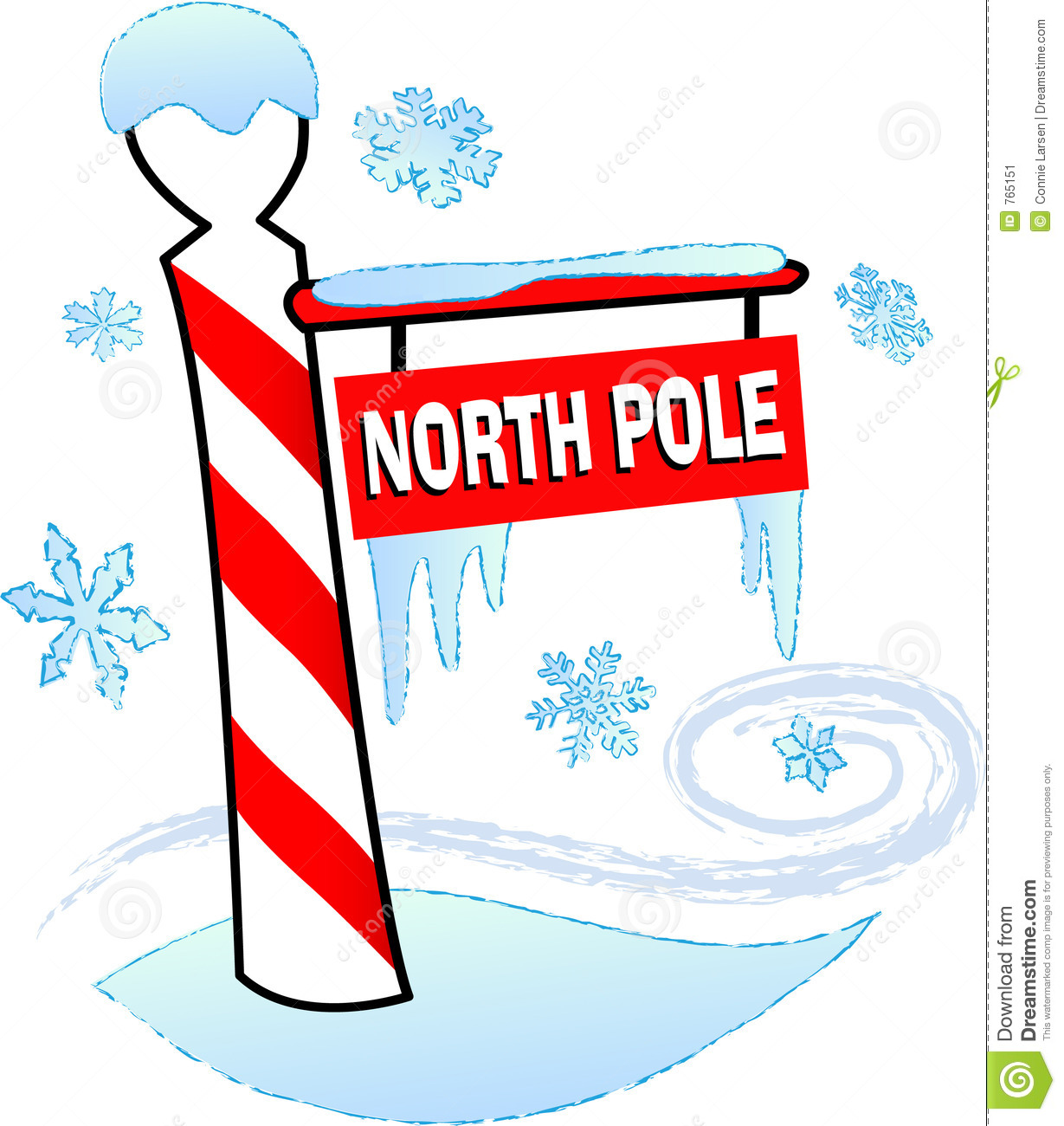 North Pole sign with a red an