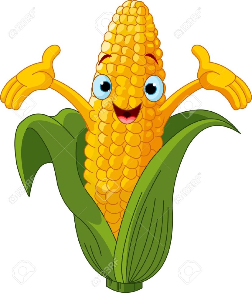 Illustration Of A Sweet Corn Character Presenting Something