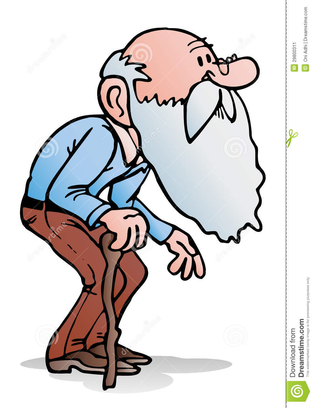 Illustration Of An Old Man Ho - Old Man Clipart