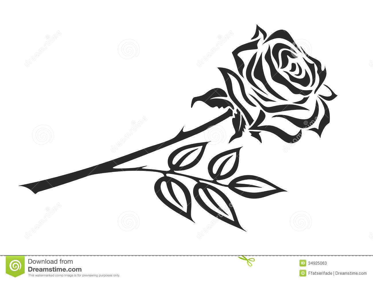 Illustration Of Black And Whi - Rose Black And White Clipart