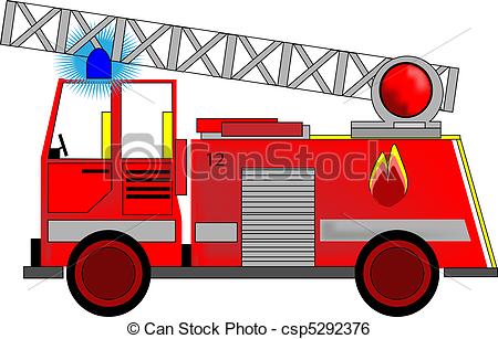 ... Illustration of Fire Engi - Fire Engine Clip Art