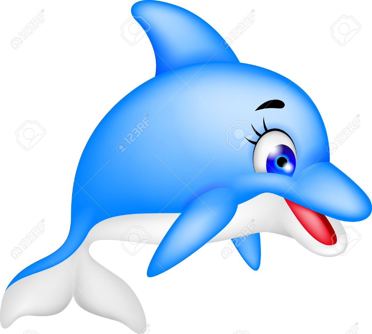 illustration of funny dolphin .