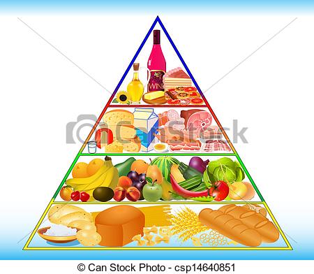 illustration of healthy food pyramid from.
