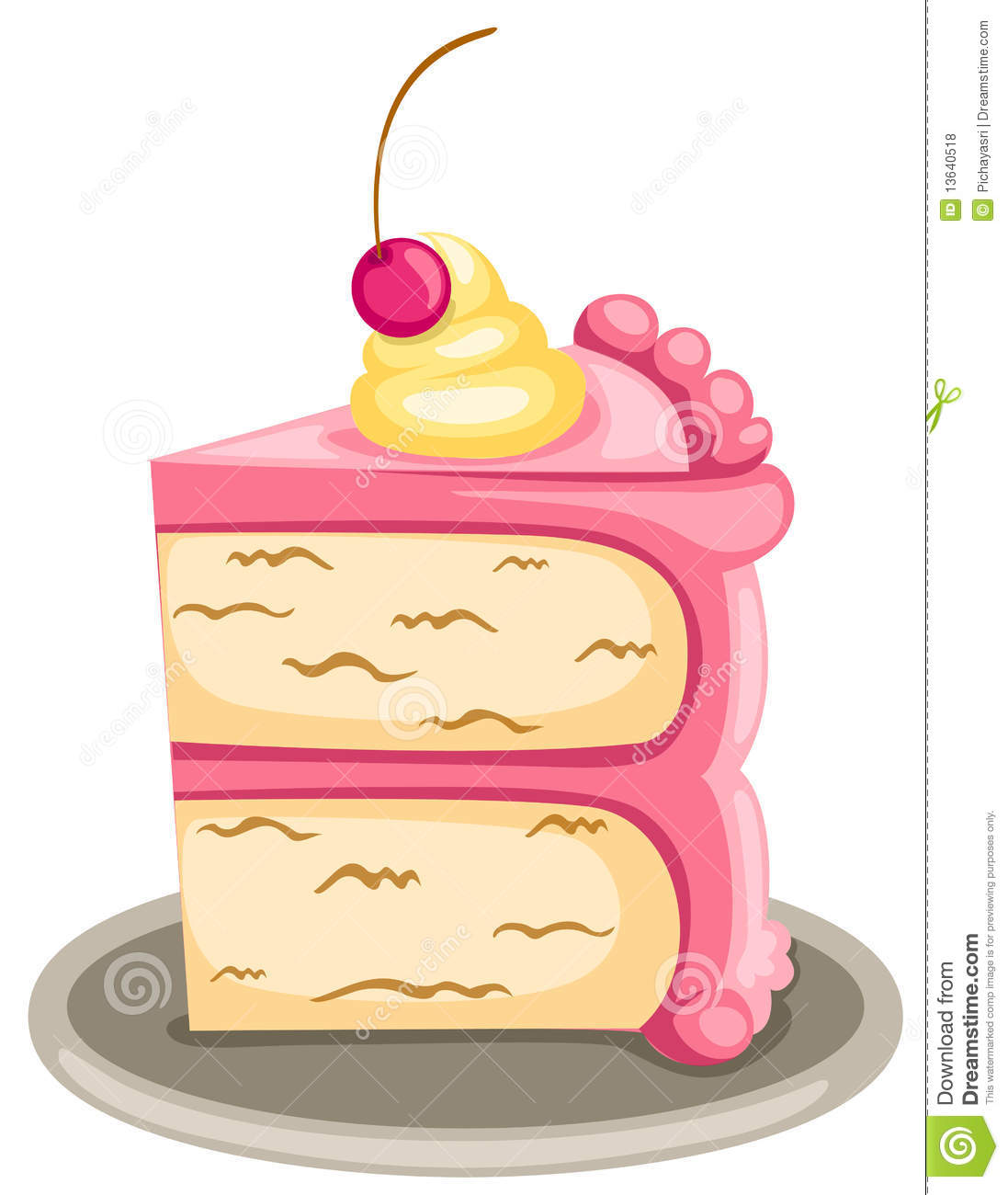 Illustration Of Isolated Piece Of Cake On White Background
