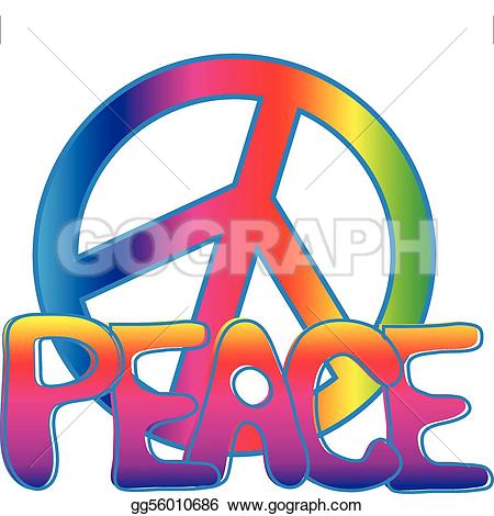 illustration of peace sign · PEACE sign and PEACE text