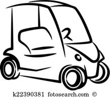 illustration with a golf-car