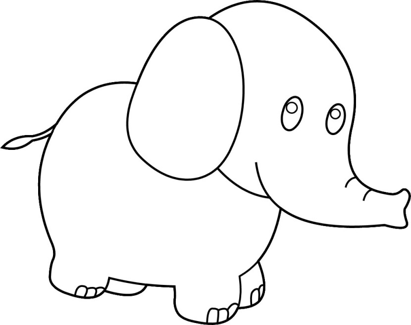 Image Cute Elephant Clipart Black And White