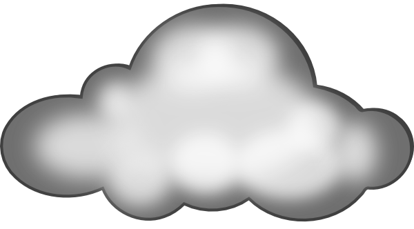 cloudy clipart black and whit
